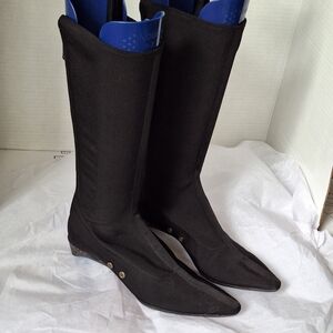 G series midcalf elastic pointy black boots sz 5